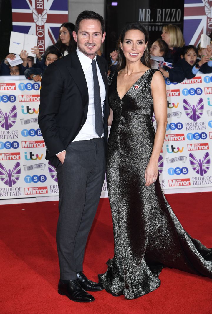 Frank Lampard and Christine Lampard attending the the 2019 Pride of Britain Awards, held at Grosvenor House in London. The Daily Mirror Pride of Britain Awards, in partnership with TSB, will broadcast on ITV on 5th November at 8pm. Picture credit should read: Doug Peters/EMPICS