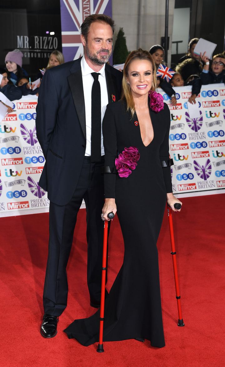 Jamie Theakston and Amanda Holden attending the the 2019 Pride of Britain Awards, held at Grosvenor House in London. The Daily Mirror Pride of Britain Awards, in partnership with TSB, will broadcast on ITV on 5th November at 8pm. Picture credit should read: Doug Peters/EMPICS