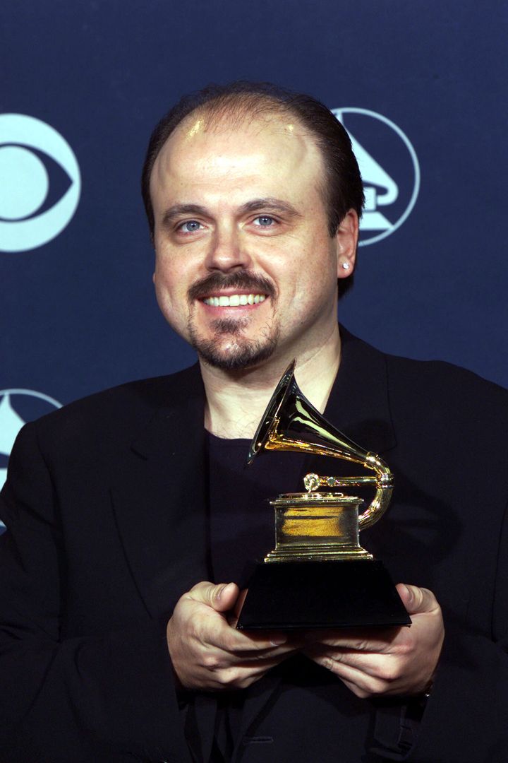 Walter Afanasieff holds the Grammy he won for Producer Of The Year, Non-Classical, at the 42nd annual Grammy Awards in Los Angeles February 23.LD/HB