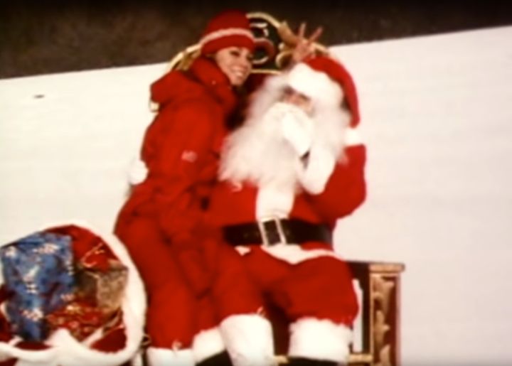 Mariah Carey roped in her ex-husband Tommy to dress up as Santa in the accompanying video.