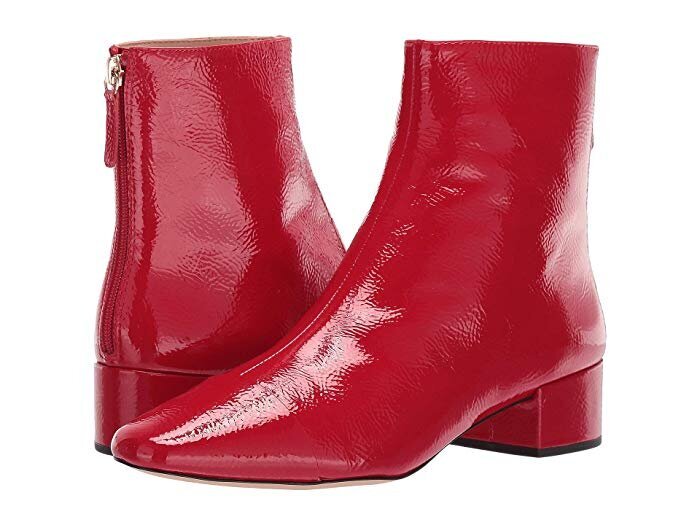 red leather boots womens