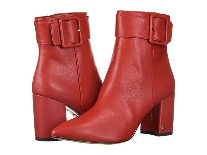 Red leather hot sale womens boots