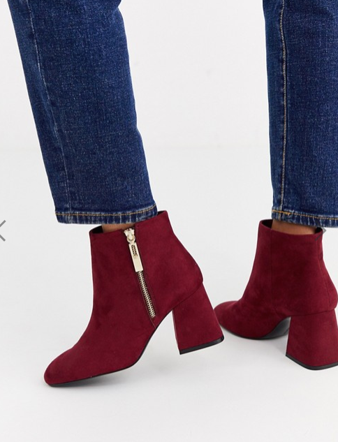 Dark red hotsell ankle boots