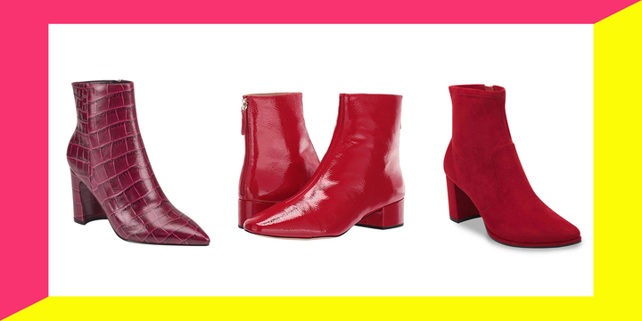 Dsw red ankle boots sale