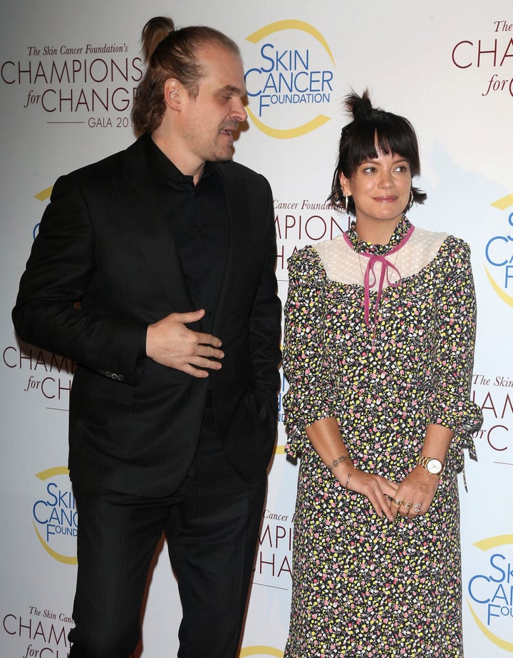 Lily Allen and David Harbour at the Champions for Change Gala in New York on Oct. 17.