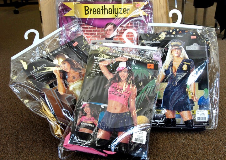 Some of the Halloween costumes available for purchase.