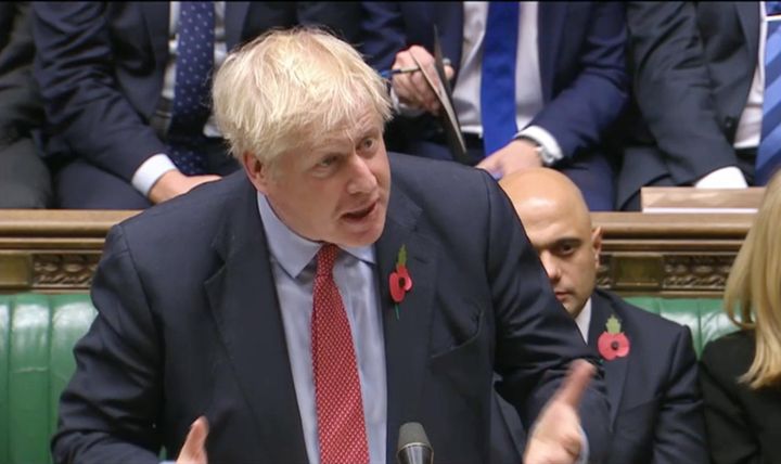 Prime Minister Boris Johnson speaking in the House of Commons, London.