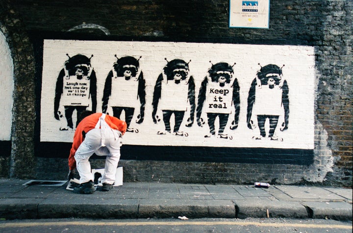 Steve Lazarides and Banksy, pictured here, went their separate ways in 2008 after more than a decade working together.