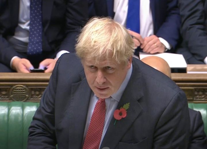Prime Minister Boris Johnson speaking in the House of Commons, London.