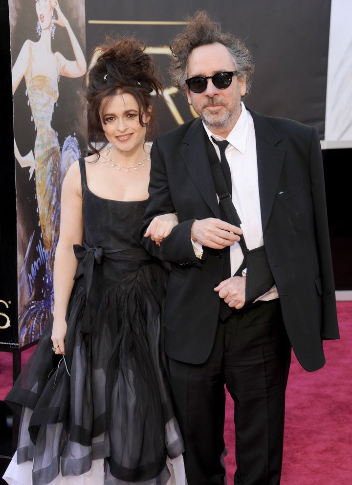 Helena Bonham Carter and director/husband Tim Burton arrive at the Oscars in 2013. 