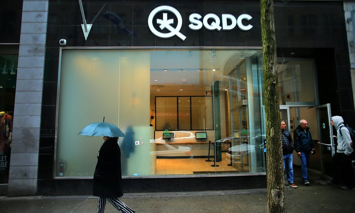 A downtown Montreal storefront of the Société Québécoise du Cannabis (SQDC), the regulatory agency for marijuana in Quebec, is photographed on May 14, 2019.