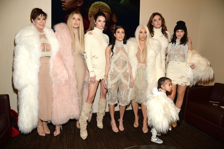The KarJenner family at Kanye West's Yeezy fashion show on Feb. 11, 2016, in New York City.