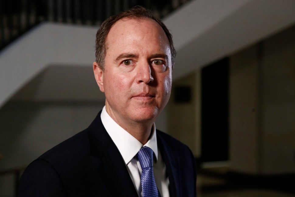 Rep. Adam Schiff (D-Calif.) walks to a secure area of the Capitol where Christopher Anderson, a State Department Foreign Serv