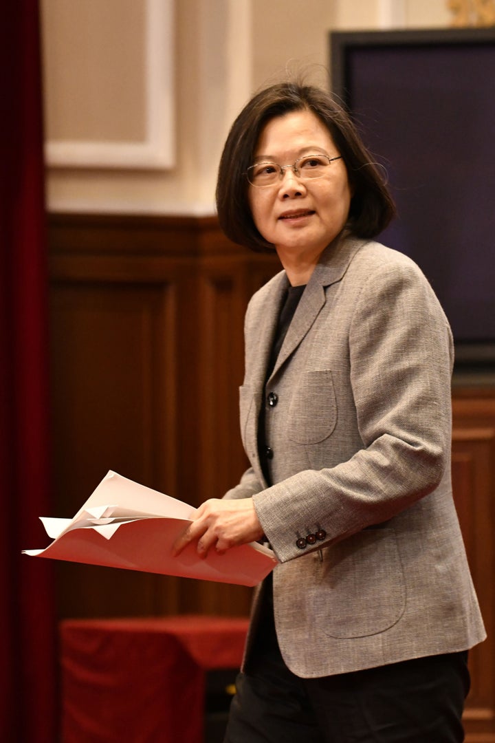 台湾の蔡英文総統 (Photo credit should read SAM YEH/AFP/Getty Images)