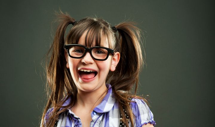 A nerdy school portrait of a schoolgirl