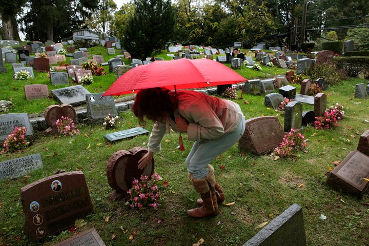 Rhona Levy visits Hartsdale Pet Cemetery on Nov. 1, 2014. She has four pets buried there, including three cats and one dog, and she plans to be buried with them when she dies.