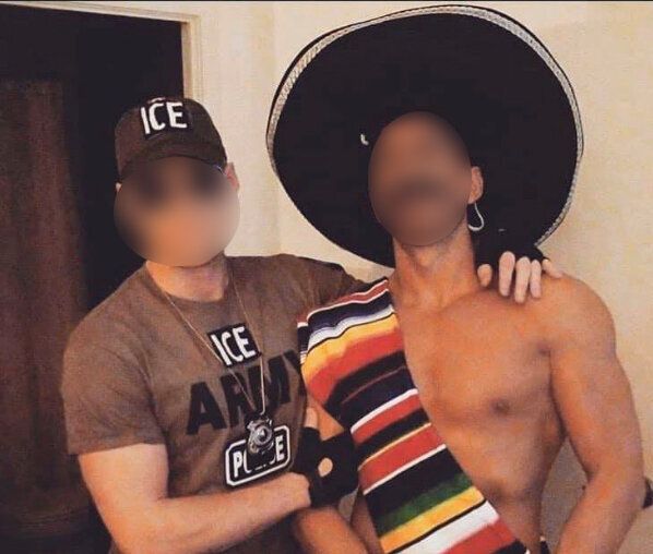 A Toronto couple dressed as an ICE agent and 'Mexican.' 