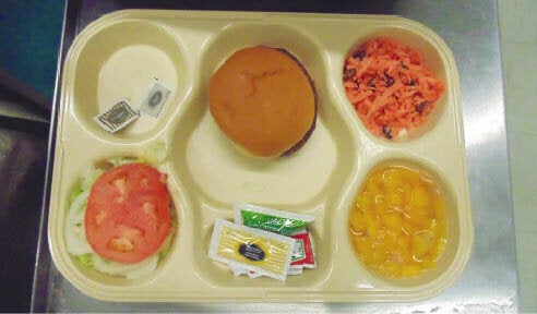 A hamburger with toppings on the side is just one meal prisoners can be fed; the cost per diem of these meals average less than $5.