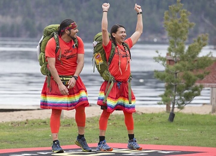 Anthony Johnson and James Makokis on "The Amazing Race Canada."