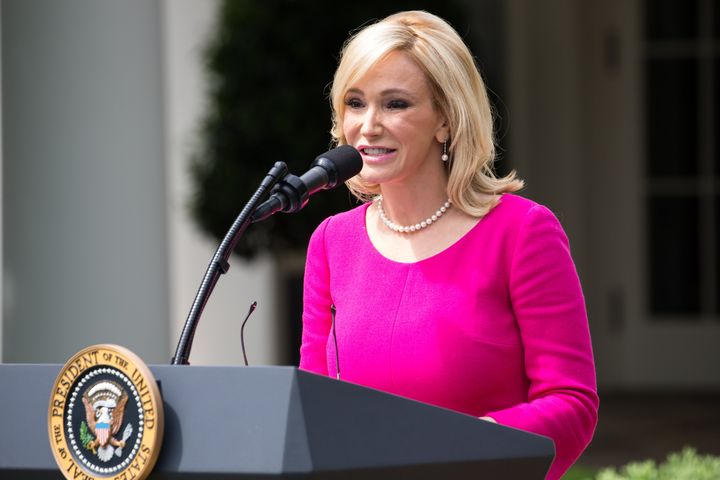 The Rev. Paula White at the National Day of Prayer ceremony, in the Rose Garden of the White House, on May 4, 2017. 