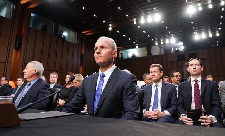 Boeing CEO Dennis Muilenburg testifies before a Senate Commerce, Science and Transportation Committee hearing on aviation safety and the grounded 737 MAX, on Capitol Hill in Washington, D.C. on Oct. 29, 2019.