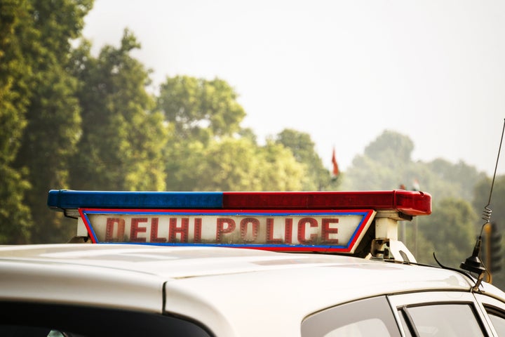 Representative image of a police car on the street in New Delhi, India,