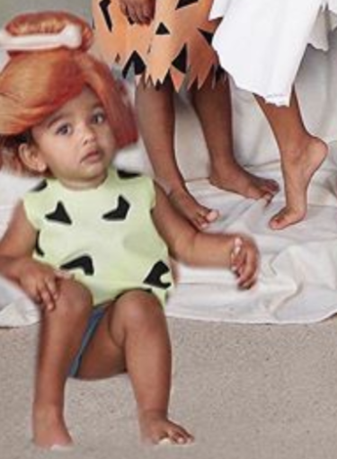 The botched photoshop job of toddler Chicago West. 