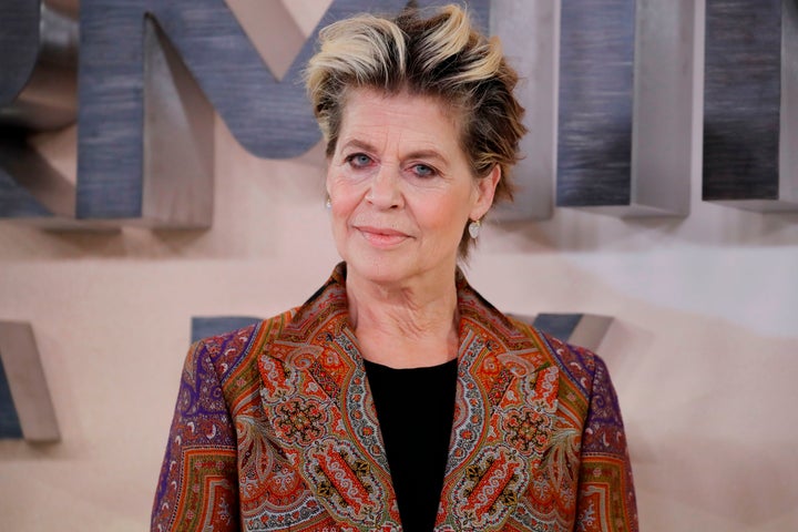 Linda Hamilton arrives at the premiere of "Terminator: Dark Fate" in London on Oct. 17.