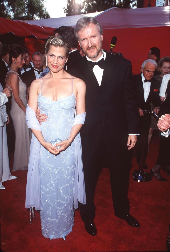 James Cameron and Linda Hamilton attend The 70th Annual Academy Awards together.