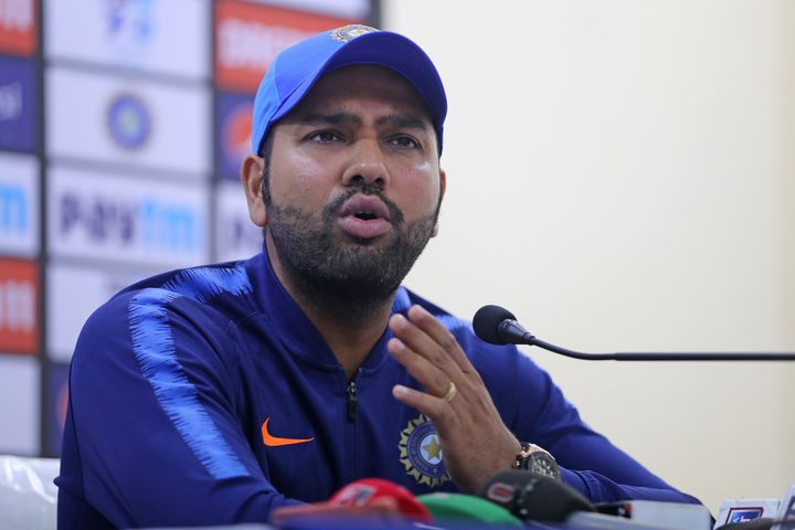 File Rohit Sharma addresses a press conference ahead of their first T20 international cricket match against Bangladesh in New Delhi.