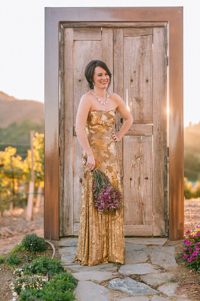 bright gold dress