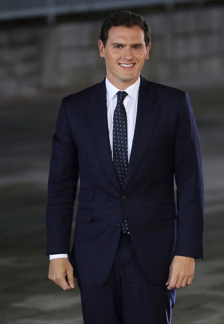 Albert Rivera, a su llegada al debate. 