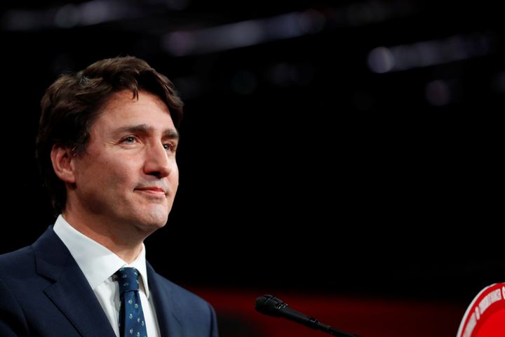Liberal Leader Justin Trudeau is shown at the Palais des Congres in Montreal on Oct. 22, 2019.