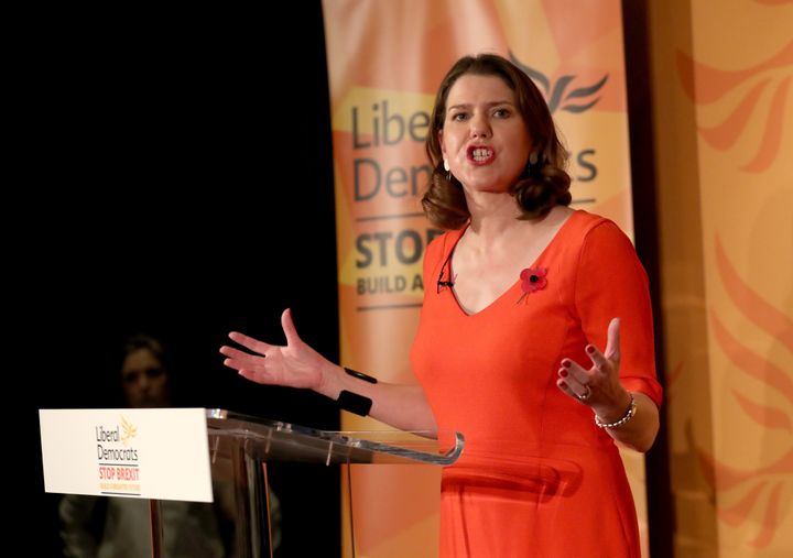 Liberal Democrat leader Jo Swinson speaking at the launch the Liberal Democrat General Election campaign at the Institute of Civil Engineers in London.