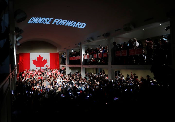 A huge turnout for a Liberal event in Milton, Ont. on Oct.19, 2019.