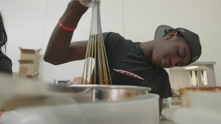 Making the hot sauce Sweet Sol.