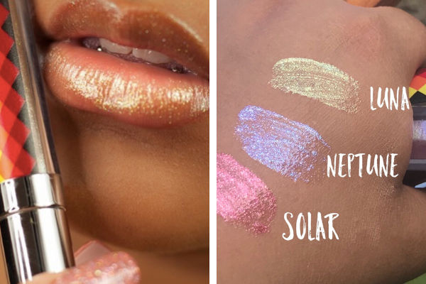 Luna lip gloss, Neptune lip gloss, Solar lip gloss