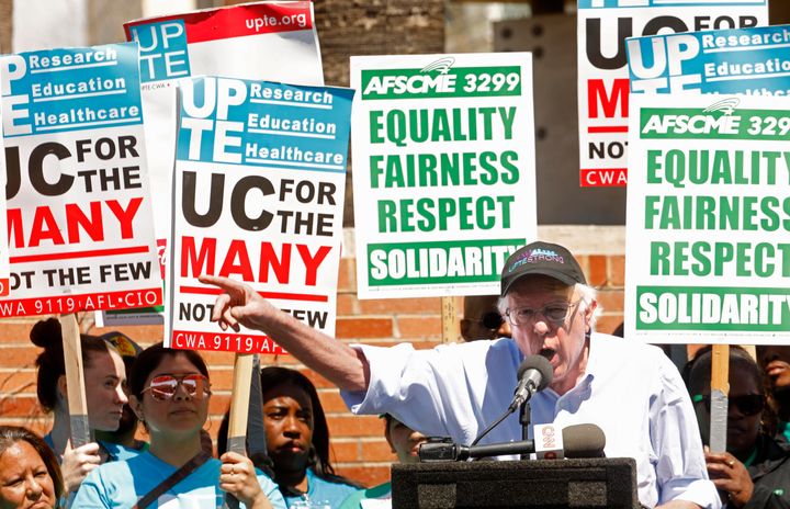 On March 20, Sen. Bernie Sanders (I-Vt.) joined workers in a labor dispute against the University of California school system.