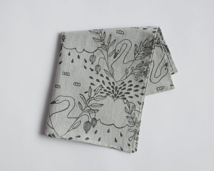 This handkerchief was hand screen printed in rural Ontario.