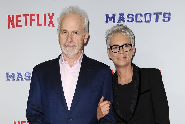 Christopher Guest and Jamie Lee Curtis attend a screening of "Mascots" at Linwood Dunn Theater on October 5, 2016, in Los Angeles.