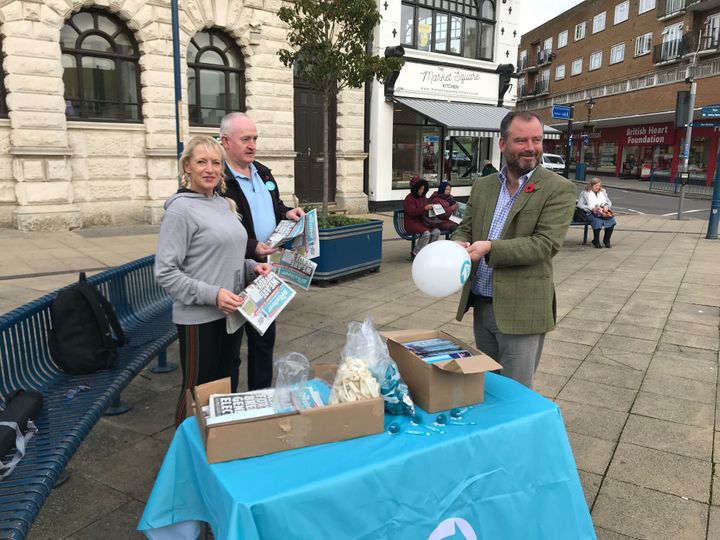 Ed Hall campaigning with Brexit Party activists in Dover