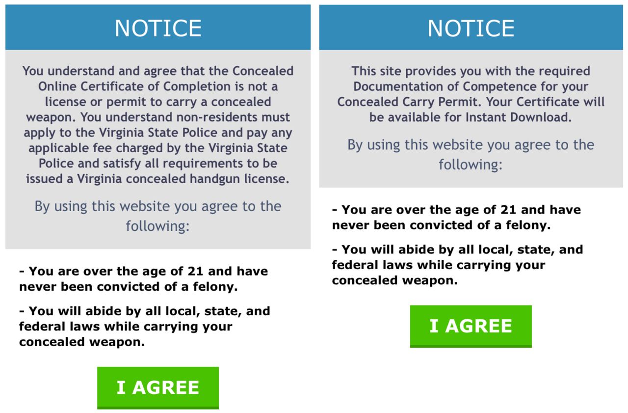 Concealed Online uses Facebook to direct potential customers to a less transparent version of its website.