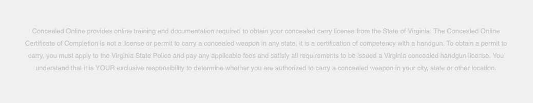 A crucial disclaimer on the Facebook version of Concealed Online's website is much more difficult to read and find than what's presented on the main website.