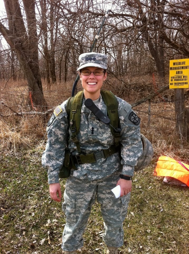Thomas at ROTC training camp in spring 2011, waiting for helicopters. 