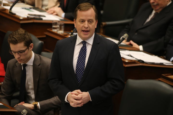 Environment Minister Jeff Yurek answers a question at Queen's Park, Feb. 19, 2019. 