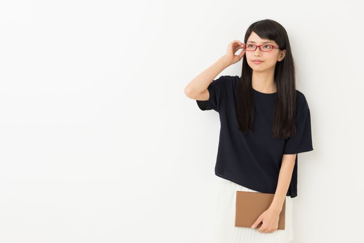 portrait of young asian woman isolated on white background