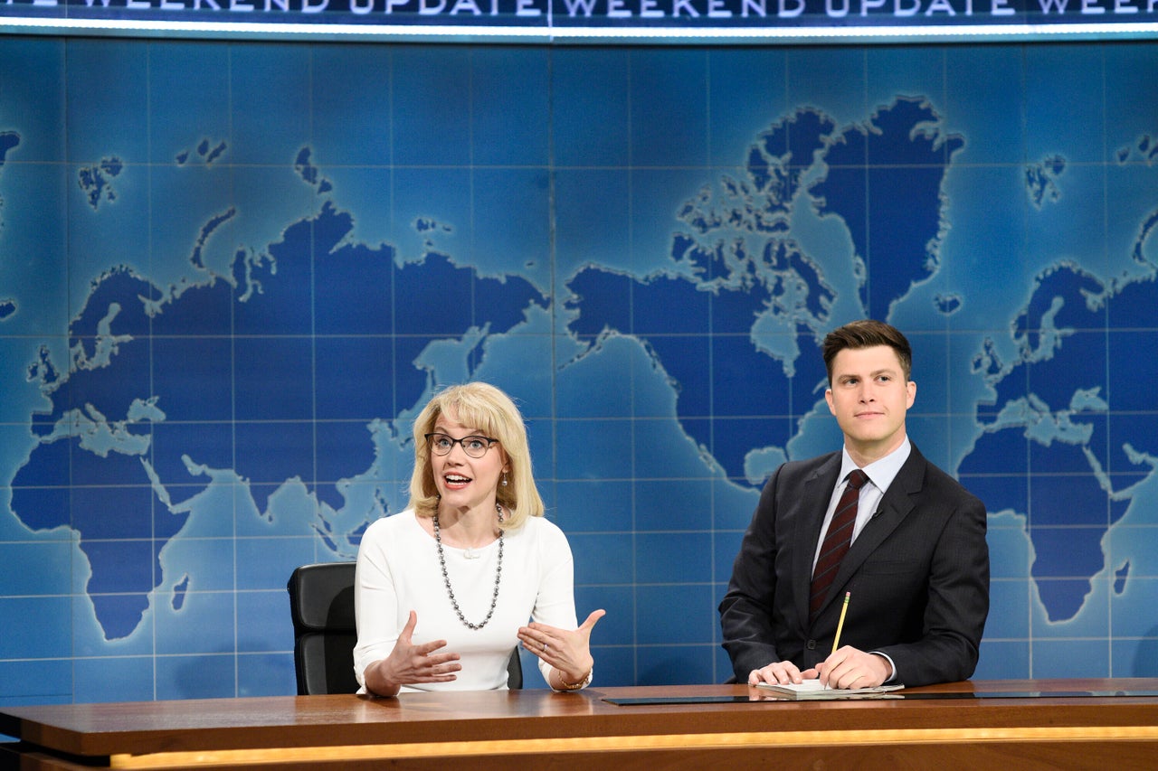 Kate McKinnon plays Betsy DeVos on "Saturday Night Live" on March 17, 2018.