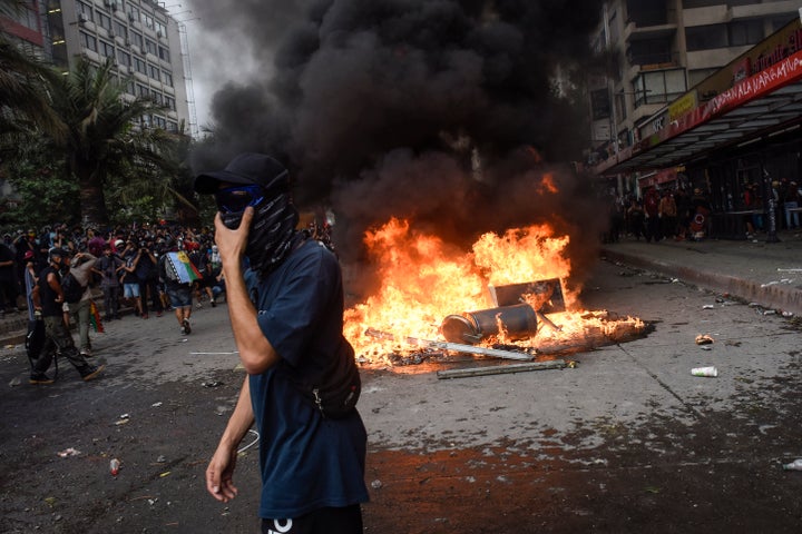 Protestas en Santiago de Chile.
