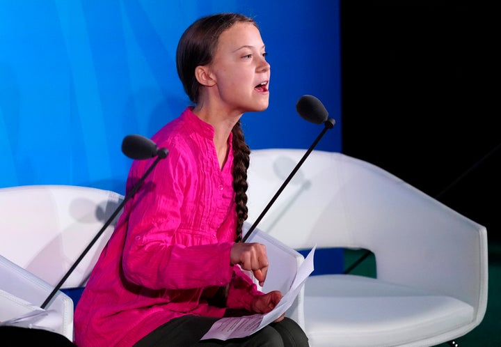 Greta Thunberg speaks at the 2019 United Nations Climate Action Summit in New York, U.S. on Sept. 23, 2019.