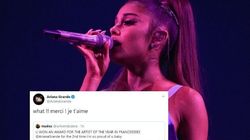 Ariana Grande apprend grâce à un fan sur Twitter qu’elle a remporté un NRJ Music